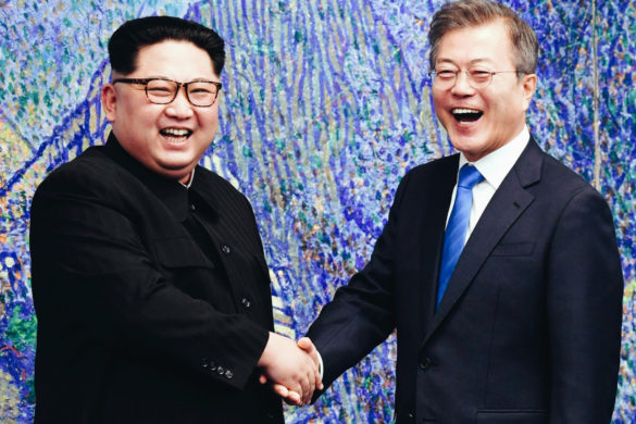 Korean leaders Kim Jong-Un and Moon Jae-in